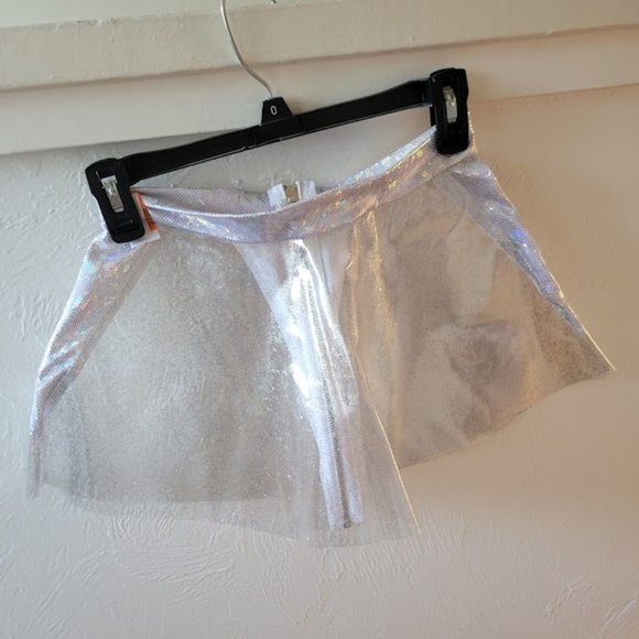 J. Valentine Clear Vinyl Skirt w/ Sparkles - Picture 4 of 5